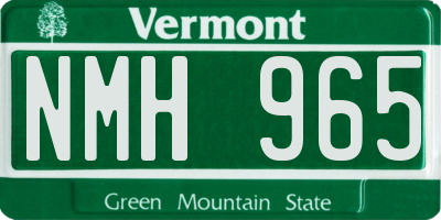 VT license plate NMH965