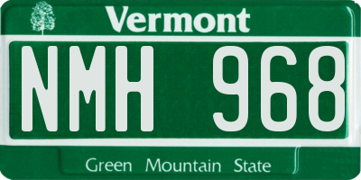 VT license plate NMH968
