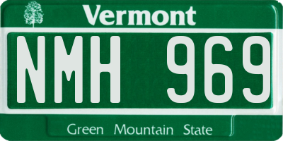 VT license plate NMH969
