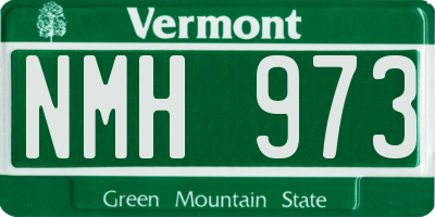 VT license plate NMH973