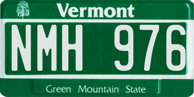 VT license plate NMH976