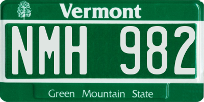 VT license plate NMH982