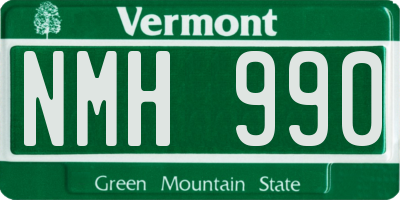 VT license plate NMH990