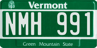 VT license plate NMH991