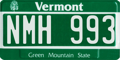 VT license plate NMH993