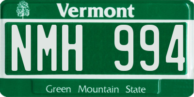 VT license plate NMH994