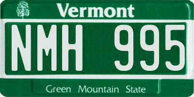 VT license plate NMH995