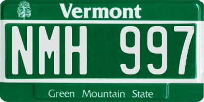 VT license plate NMH997