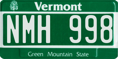 VT license plate NMH998