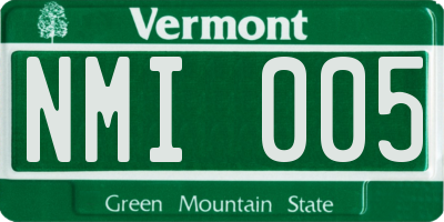 VT license plate NMI005