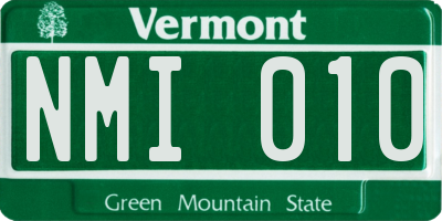 VT license plate NMI010
