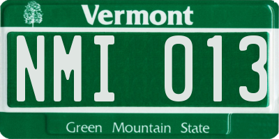 VT license plate NMI013
