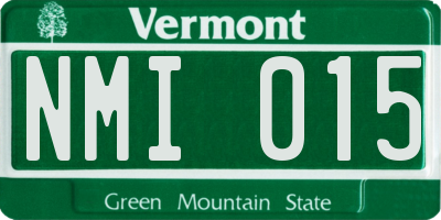 VT license plate NMI015
