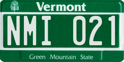 VT license plate NMI021