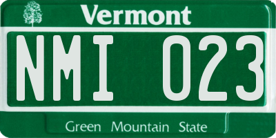 VT license plate NMI023