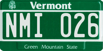 VT license plate NMI026
