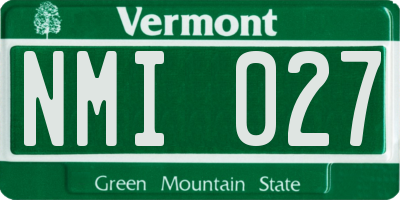 VT license plate NMI027