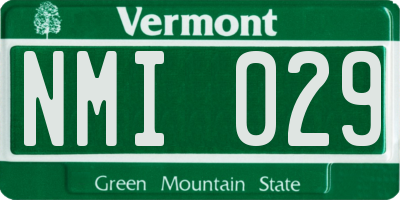 VT license plate NMI029
