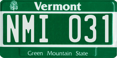 VT license plate NMI031