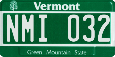 VT license plate NMI032