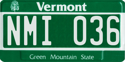 VT license plate NMI036