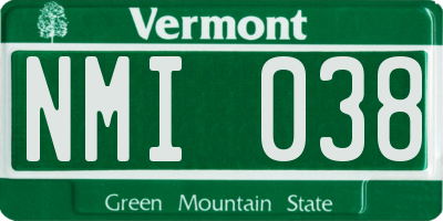 VT license plate NMI038
