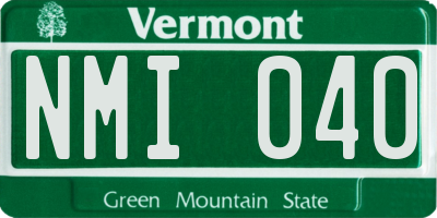 VT license plate NMI040