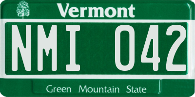 VT license plate NMI042