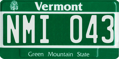 VT license plate NMI043