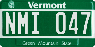 VT license plate NMI047
