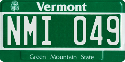 VT license plate NMI049