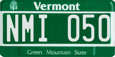 VT license plate NMI050