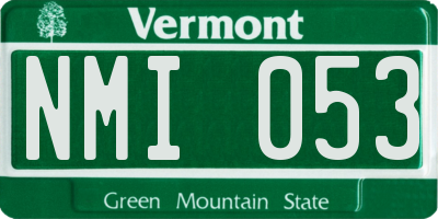 VT license plate NMI053