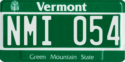 VT license plate NMI054