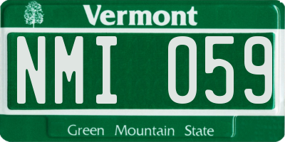 VT license plate NMI059