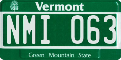 VT license plate NMI063