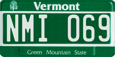 VT license plate NMI069