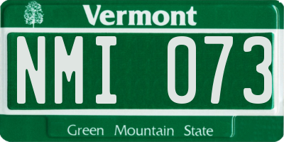 VT license plate NMI073