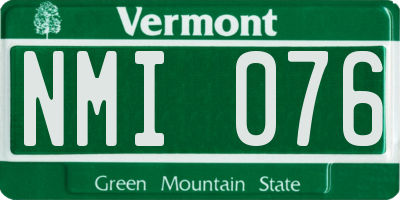 VT license plate NMI076