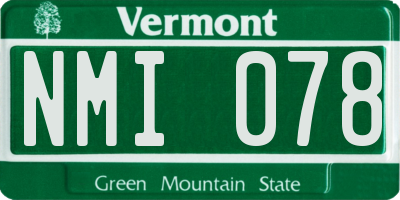 VT license plate NMI078