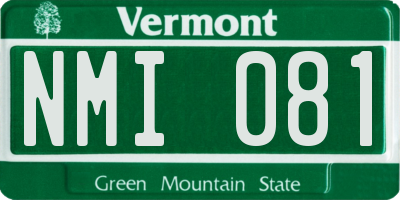 VT license plate NMI081