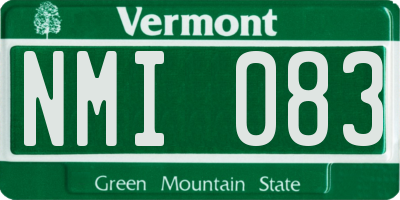 VT license plate NMI083