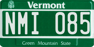 VT license plate NMI085