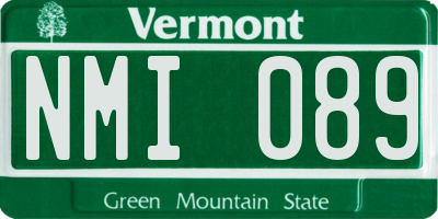 VT license plate NMI089