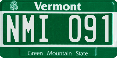 VT license plate NMI091