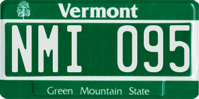 VT license plate NMI095
