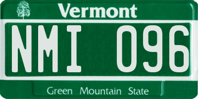 VT license plate NMI096