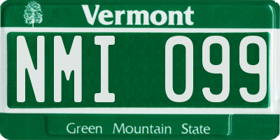 VT license plate NMI099