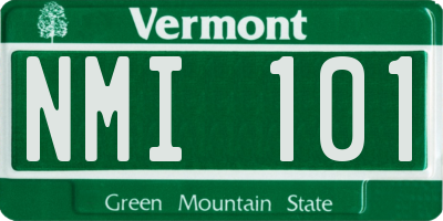 VT license plate NMI101