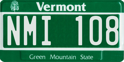 VT license plate NMI108